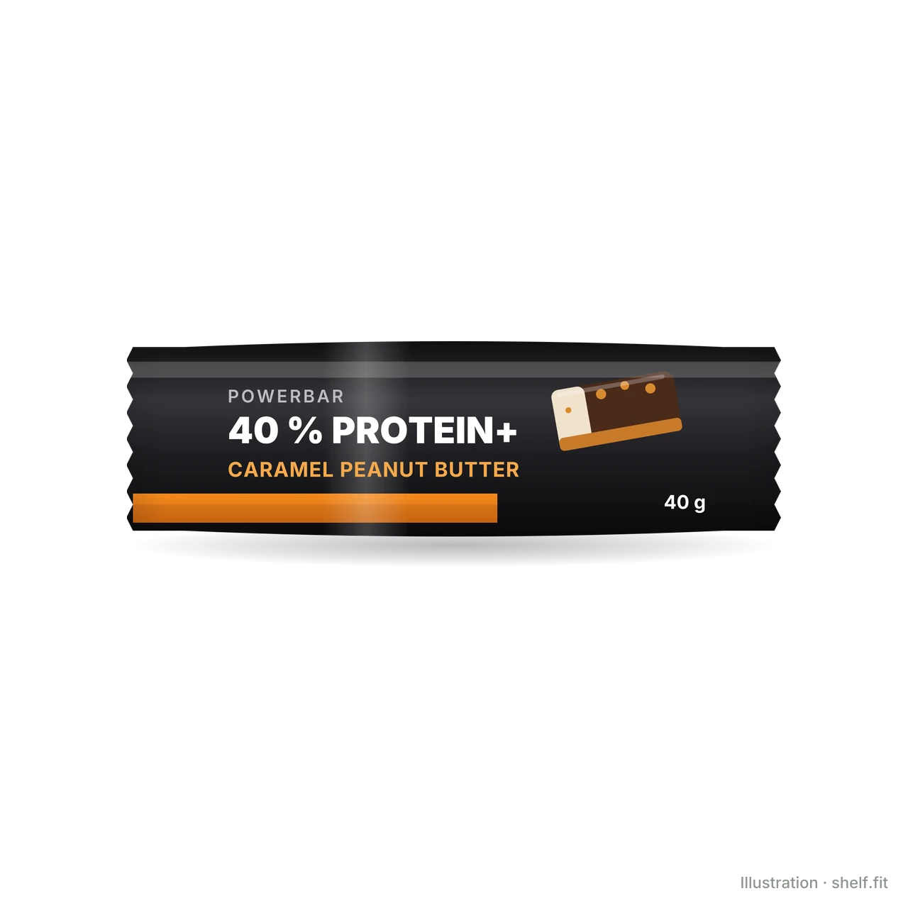 Illustration: 40 % Protein+ Crisp Caramel Peanutbutter