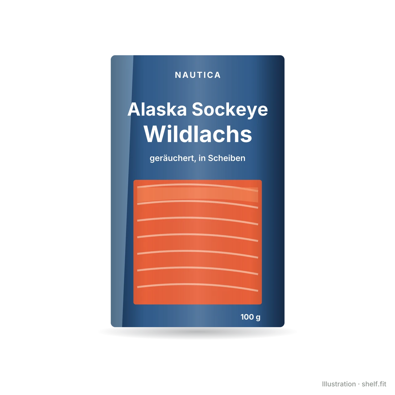 Illustration: Alaska Sockeye Wildlachs, geräuchert