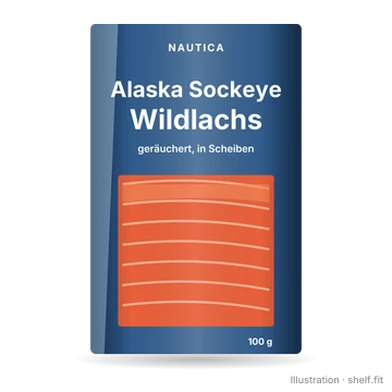 Illustration: Alaska Sockeye Wildlachs, geräuchert