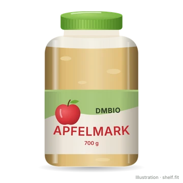 Illustration: dmBio organic apple purée jar, 700 g