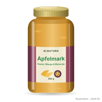 Illustration: Alnatura Organic Apple Purée with Guava, Mango & Passion Fruit, 360 g jar