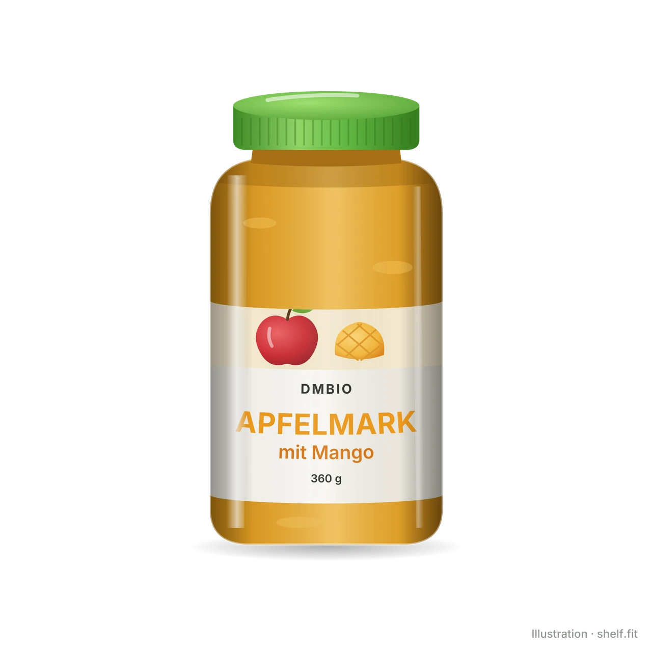 Illustration: dmBio Bio Apfelmark mit Mango, 360-g-Glas