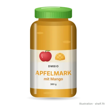 Illustration: dmBio Organic Apple Purée with Mango, 360 g jar