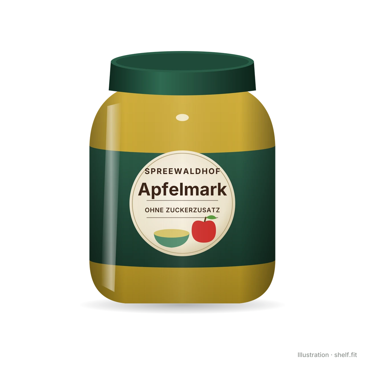 Illustration: Spreewaldhof Apfelmark ohne Zuckerzusatz, 360-g-Glas