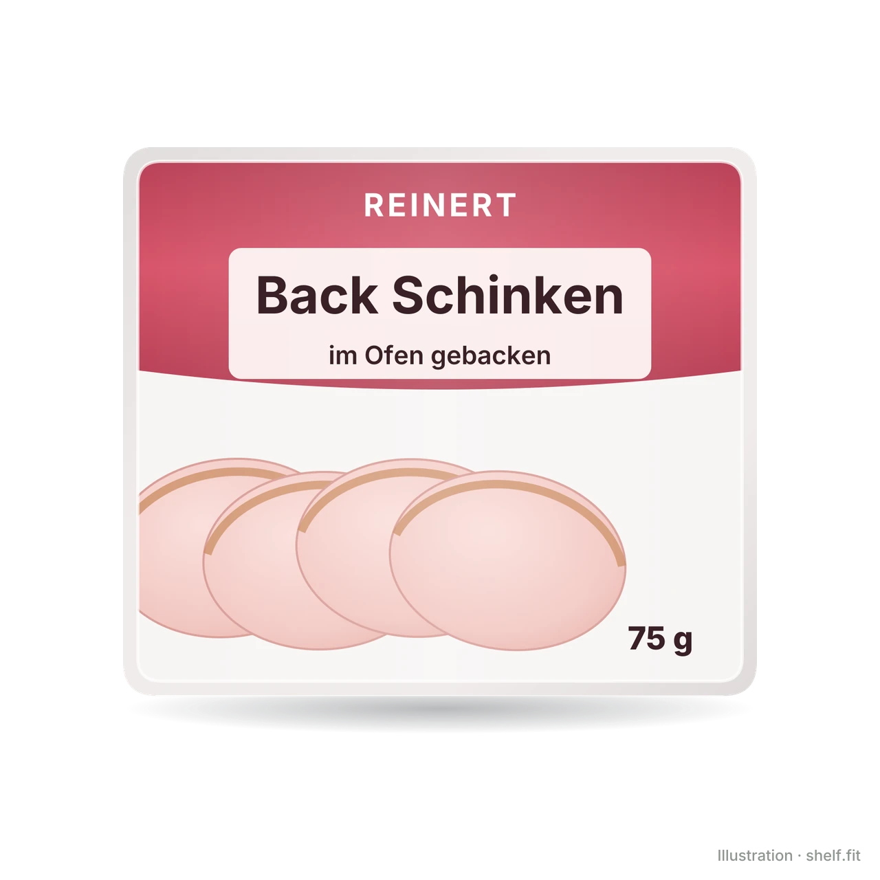 Illustration: Packung Reinert Back Schinken, 75 g