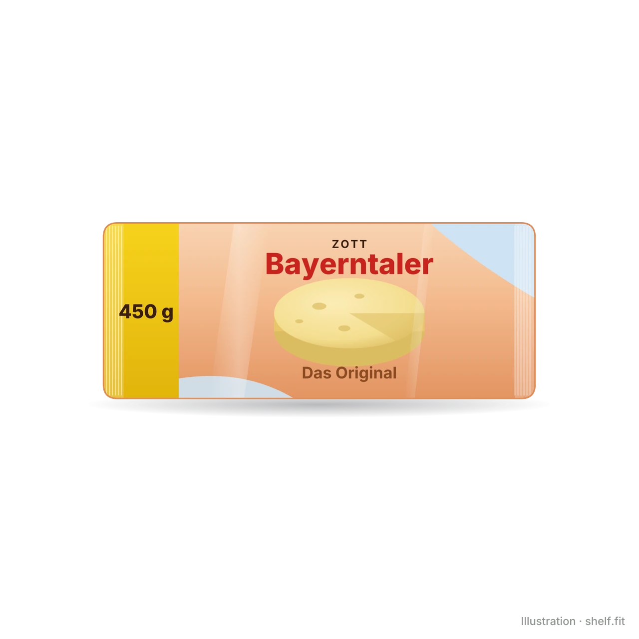 Illustration: Packung Zott Bayerntaler Das Original, 450 g