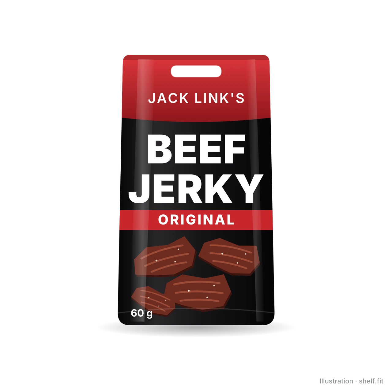 Illustration: Beutel Jack Link's Beef Jerky Original, 60 g
