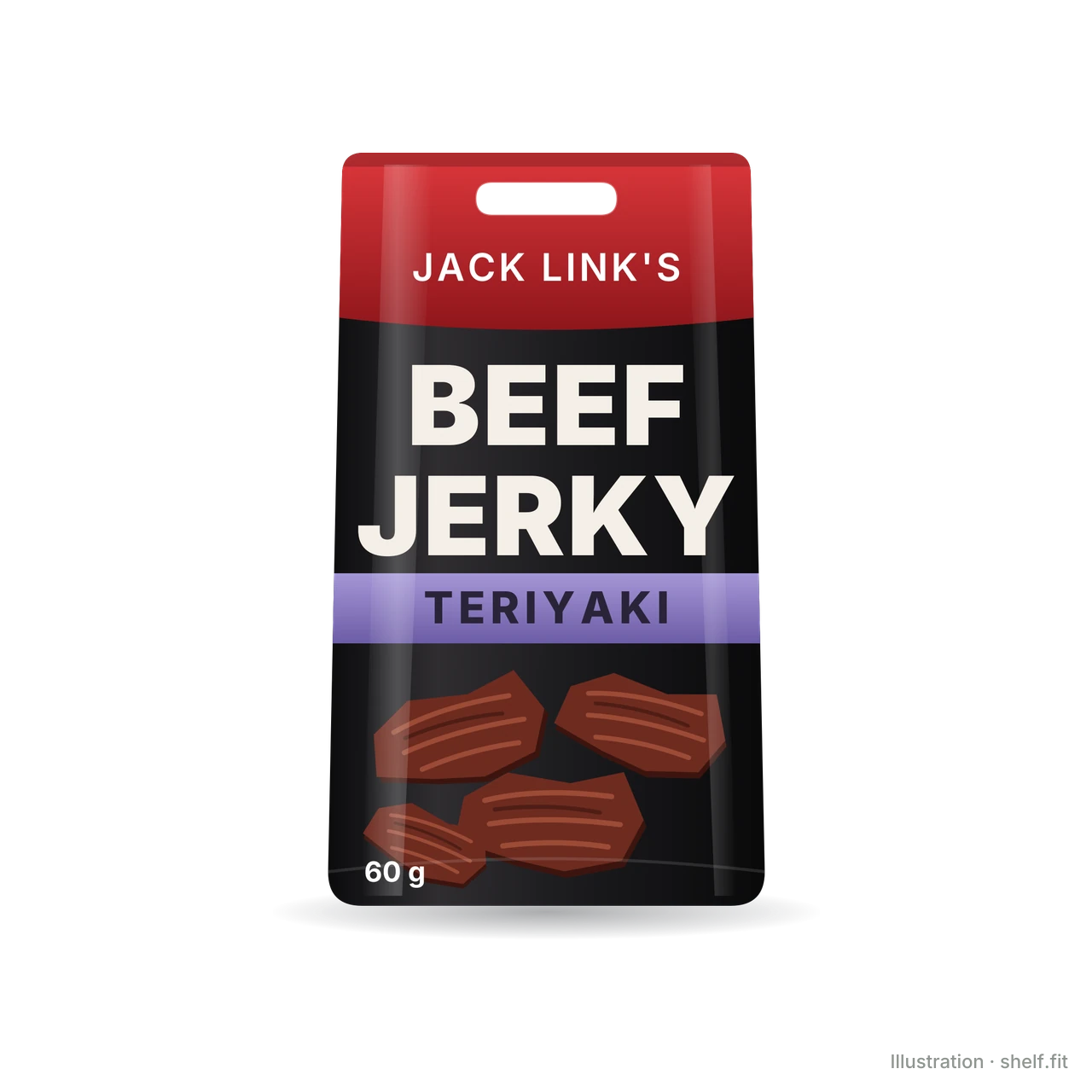 Illustration: Beutel Jack Link's Beef Jerky Teriyaki, 60 g
