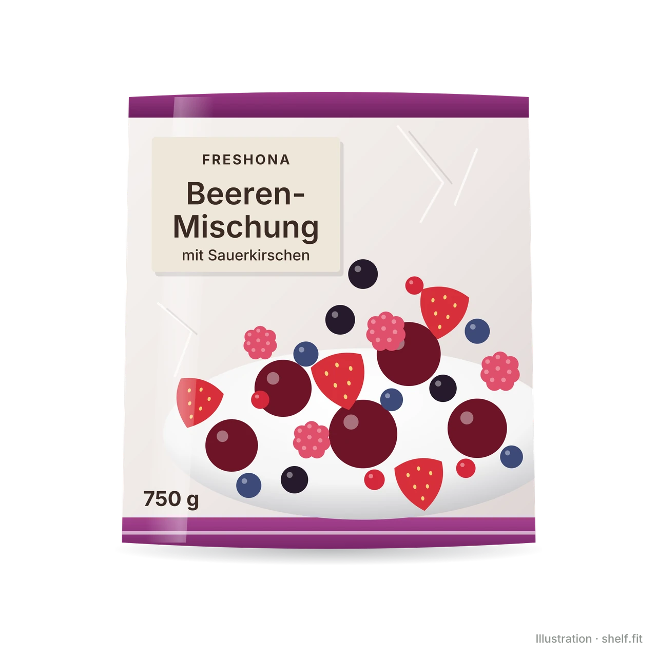 Illustration: Freshona Beerenmischung, tiefgefroren, 750-g-Beutel