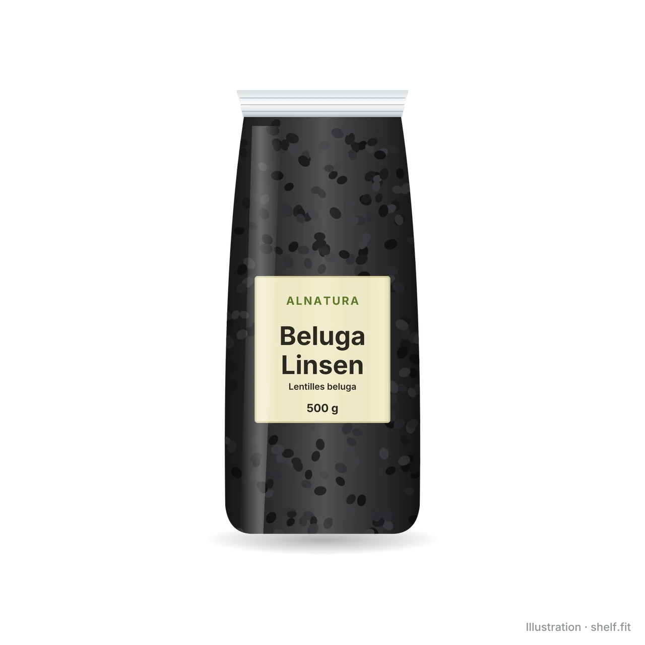 Illustration: Beutel Alnatura Beluga Linsen, 500 g