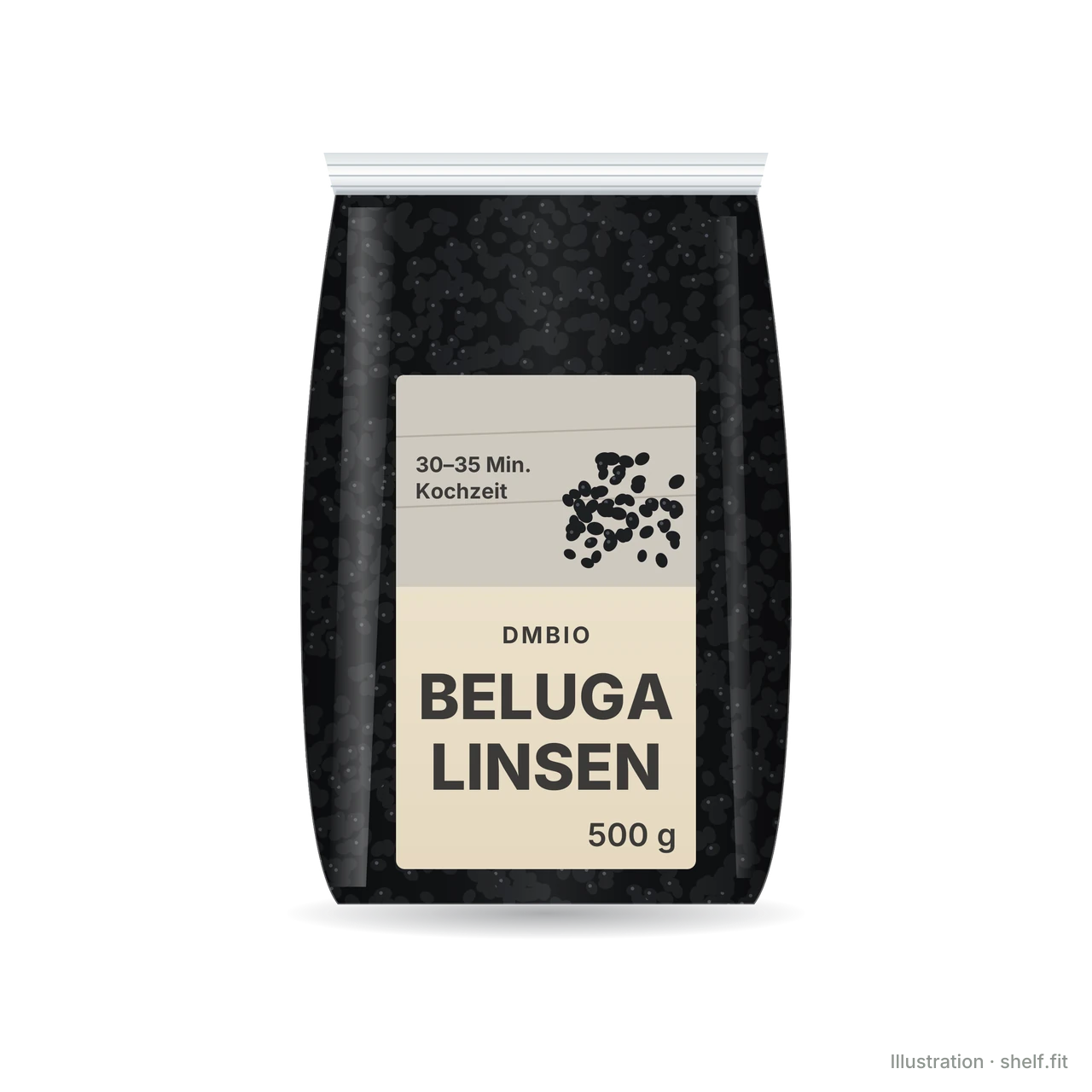 Illustration: Packung dmBio Beluga Linsen