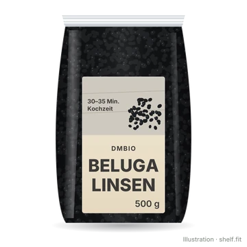 Illustration: Packung dmBio Beluga Linsen