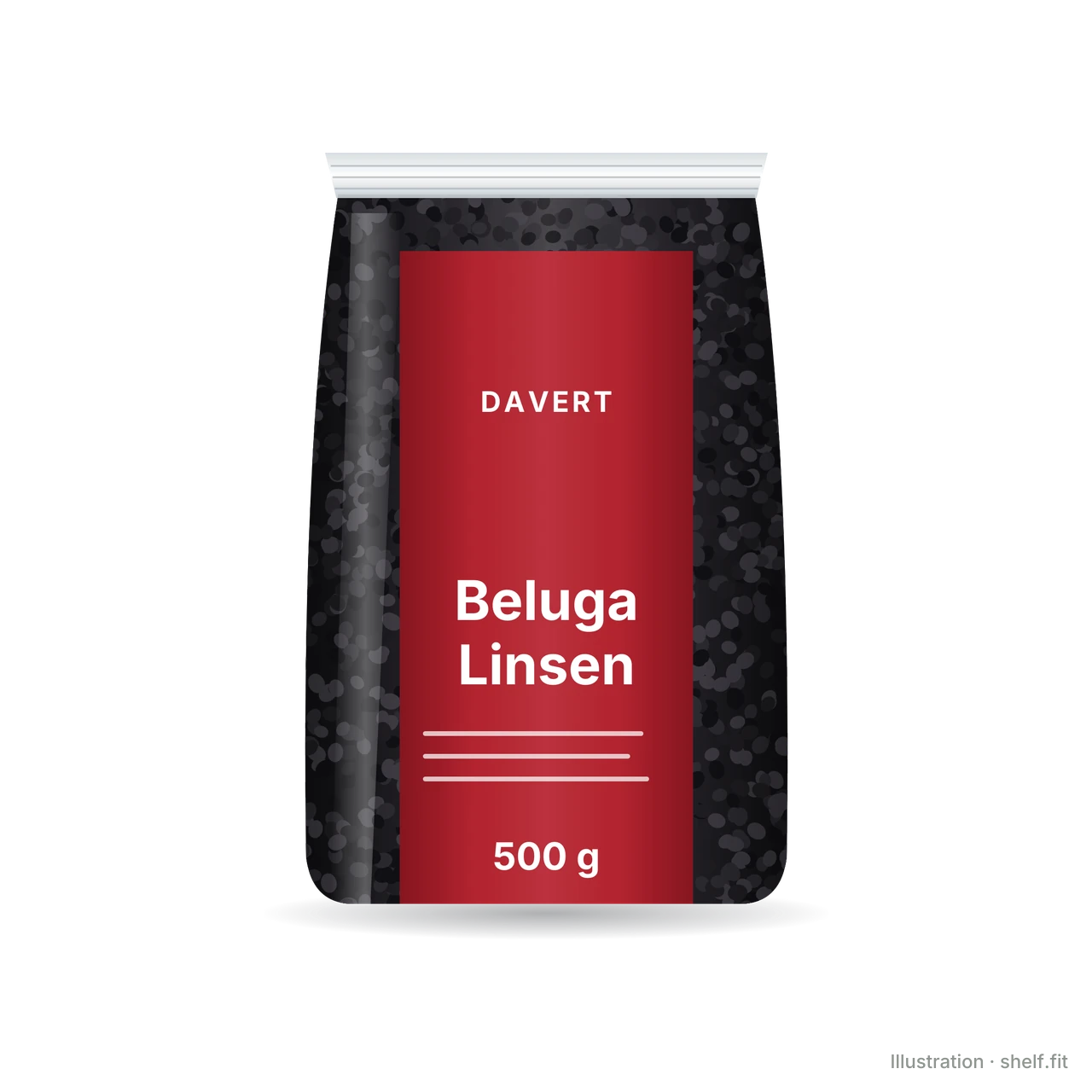 Illustration: Davert black beluga lentils bag, 500 g