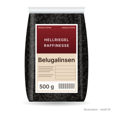 Illustration: Beutel Hellriegel Raffinesse Belugalinsen, 500 g