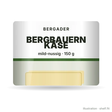 Illustration: Bergbauern Käse, mild-nussig