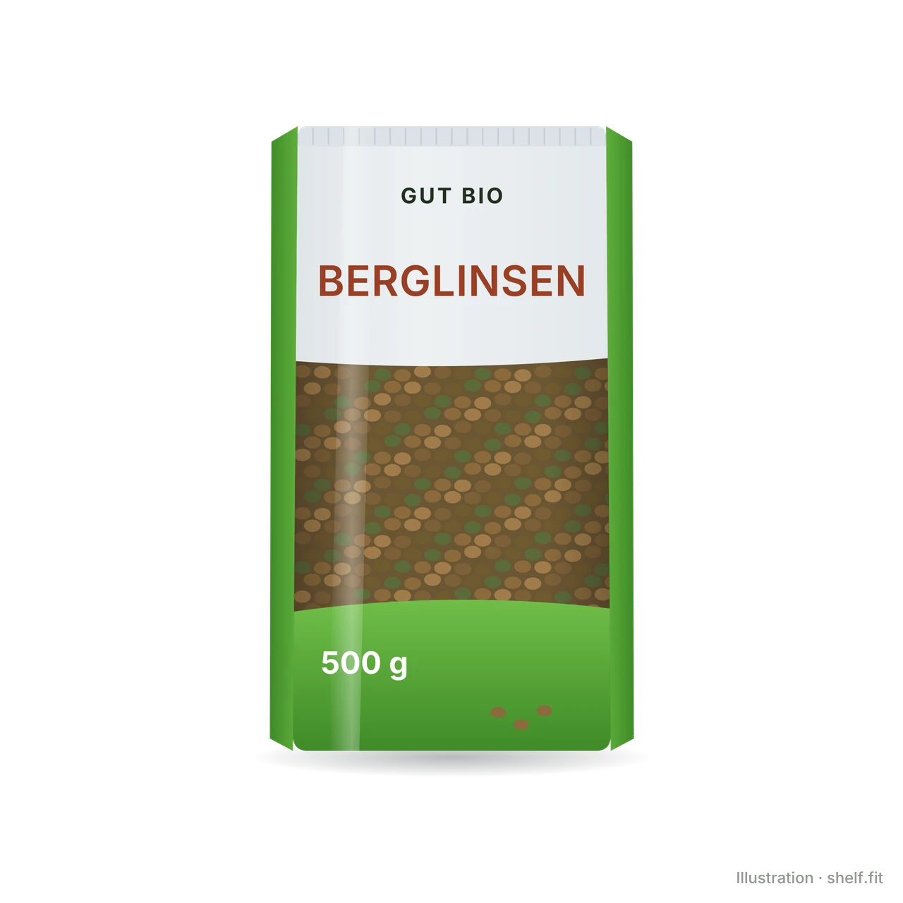 Illustration: Packung Gut Bio Berglinsen, 500-g-Packung