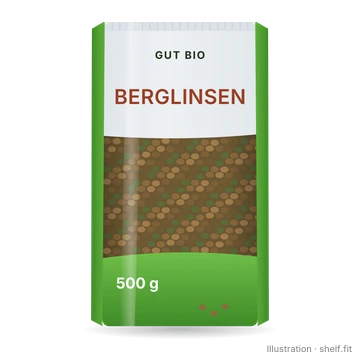 Illustration: Packung Gut Bio Berglinsen, 500-g-Packung