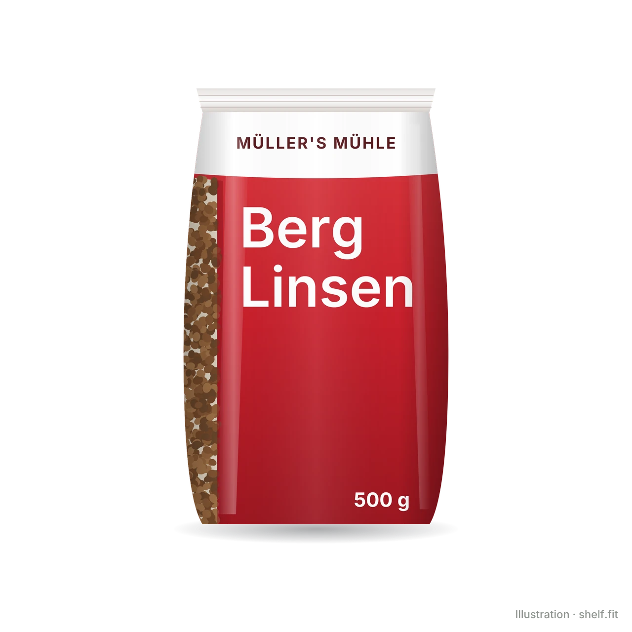 Illustration: Beutel Müller's Mühle Berglinsen, 500 g