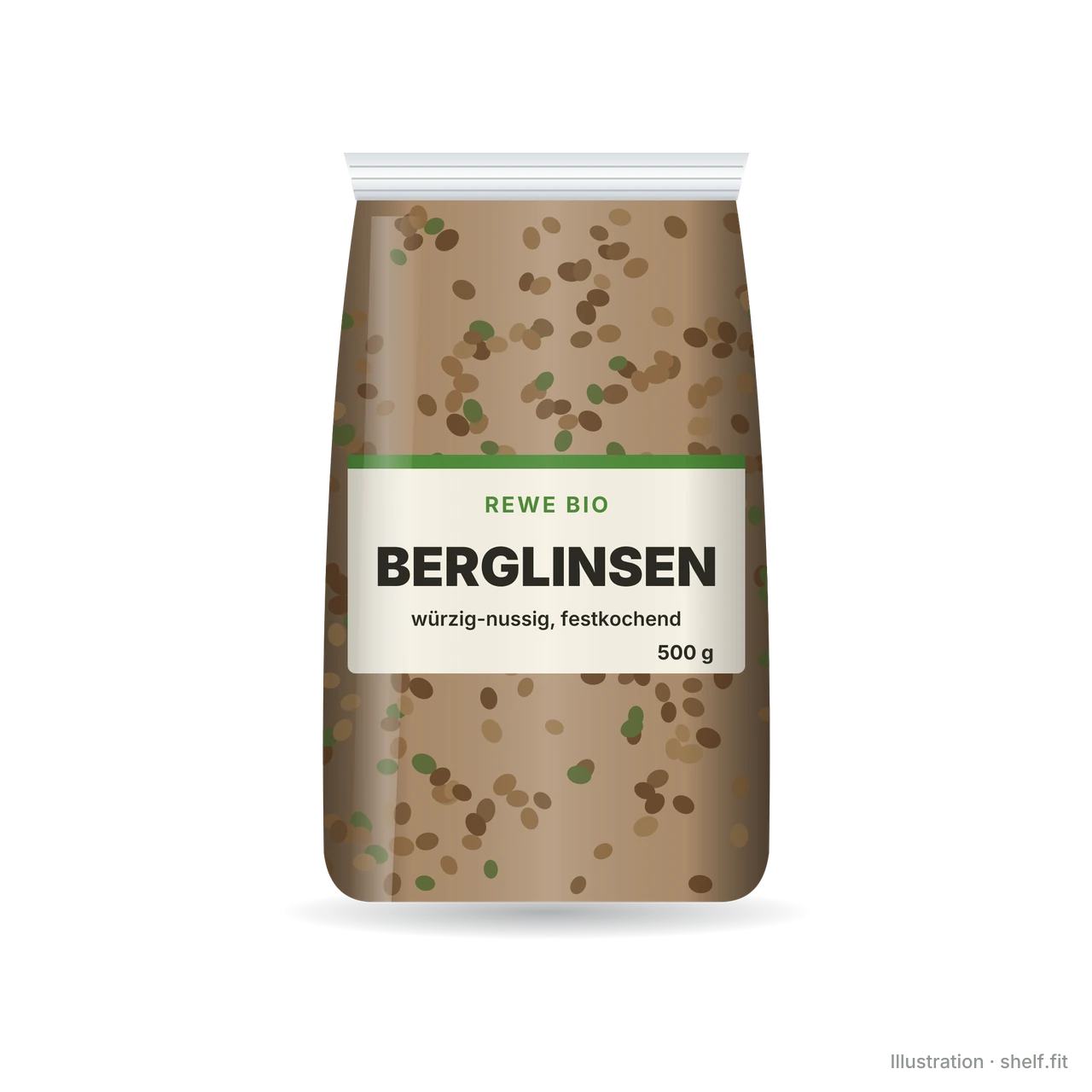 Illustration: REWE Bio Mountain Lentils bag, 500 g