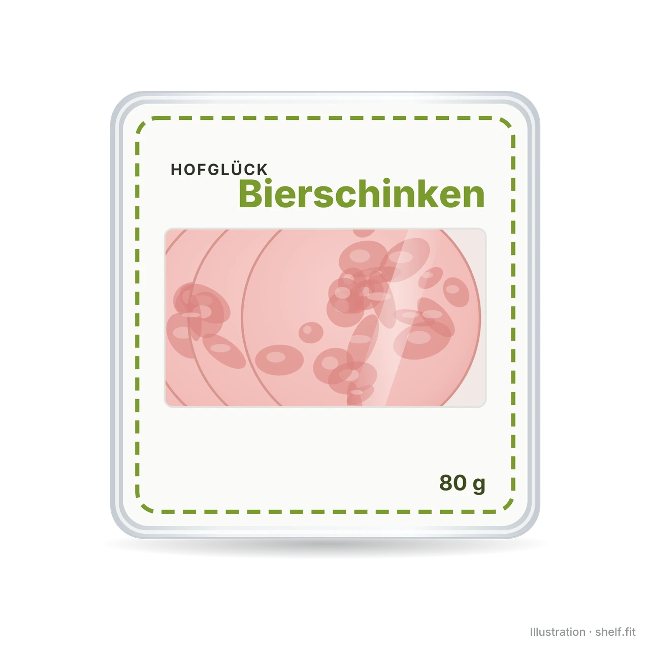Illustration: Hofglück beer ham sausage tray, 80 g