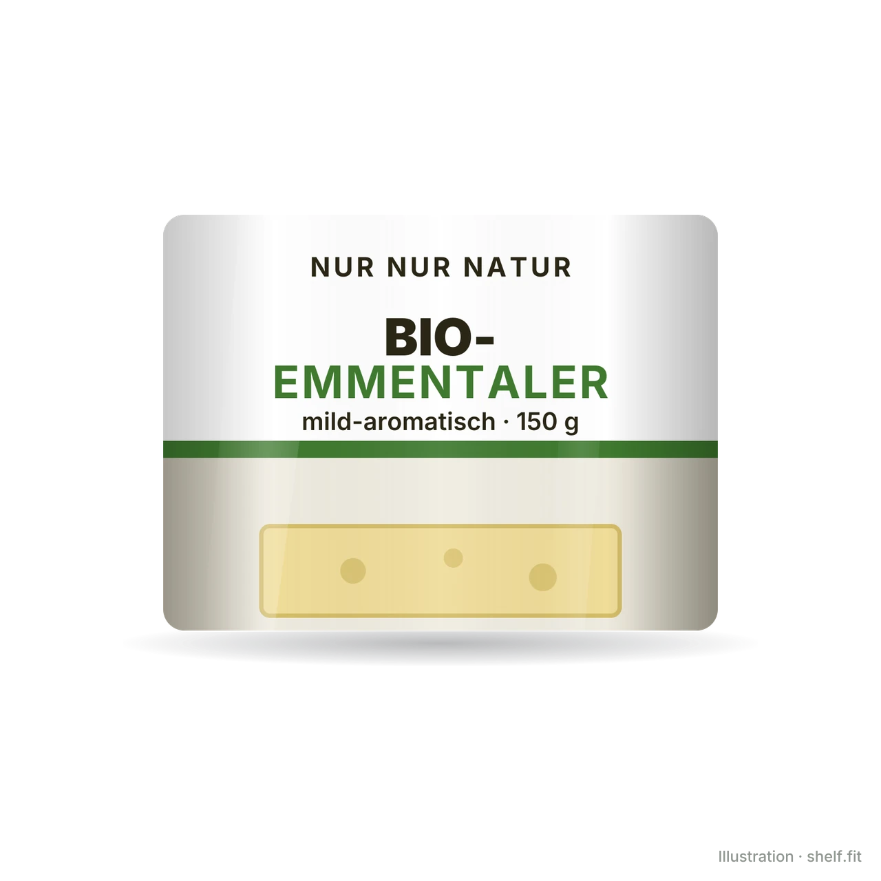 Illustration: Mild-aromatischer Bio-Emmentaler