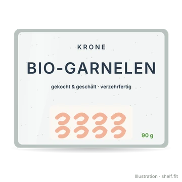 Illustration: Bio-Garnelen, gekocht & geschält