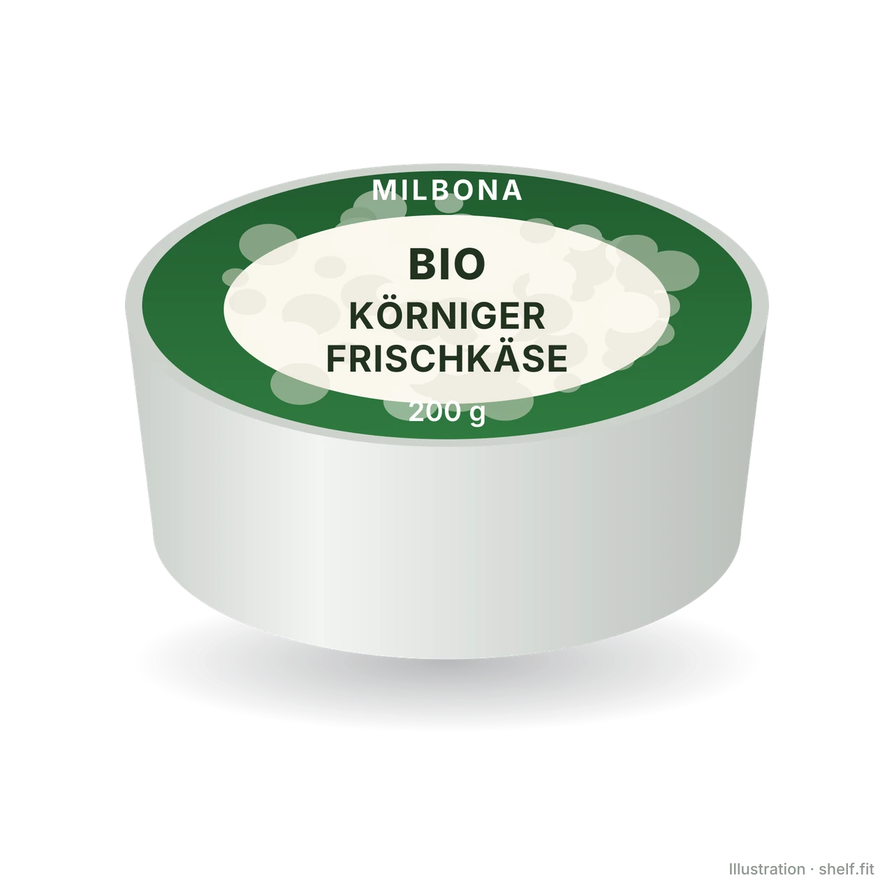 Illustration: Becher Milbona Bio Körniger Frischkäse, 200 g
