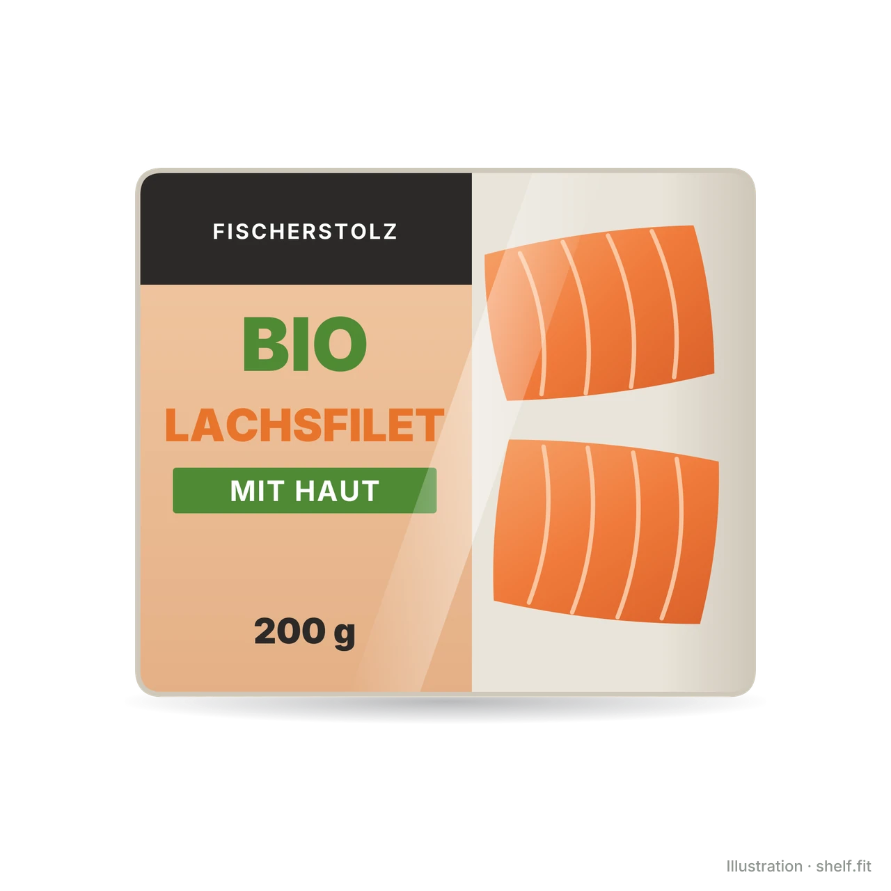 Illustration: Vakuumschale Fischerstolz Bio Lachsfilet mit Haut, 200 g