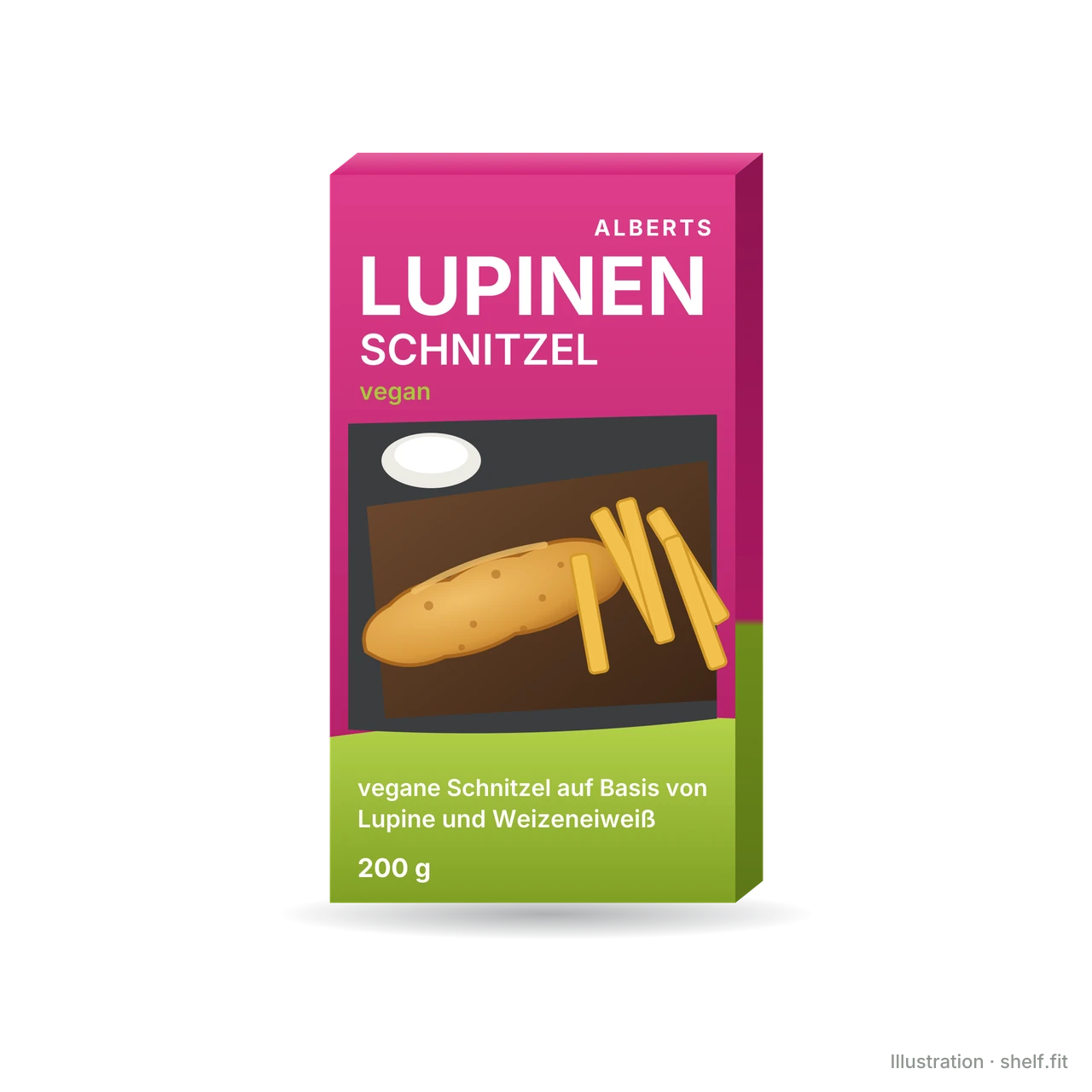 Illustration: Packung alberts Bio Lupinen Schnitzel, 200 g