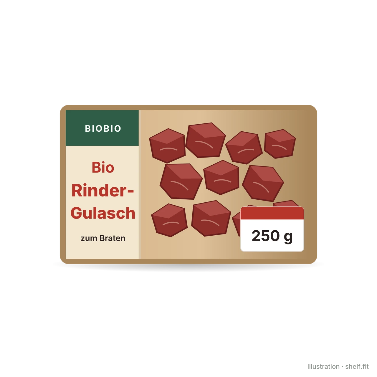 Illustration: Schale BioBio Bio Rinder-Gulasch, 250 g