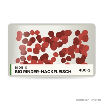 Illustration: Bio Rinder-Hackfleisch, zum Braten