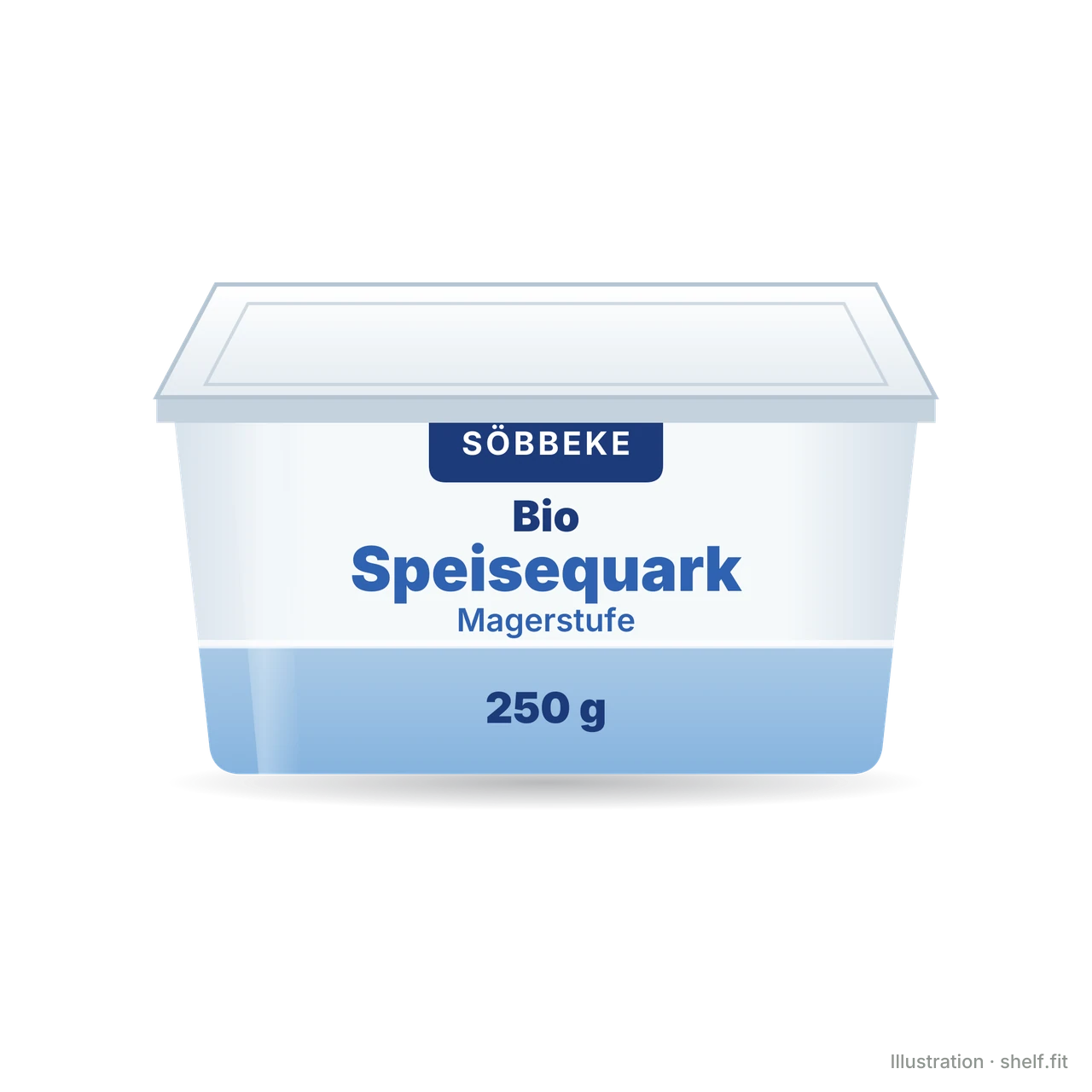 Illustration: Flacher Becher Söbbeke Bio Speisequark Magerstufe, 250 g