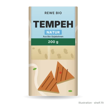 Illustration: Packung REWE Bio Tempeh Natur, 200 g