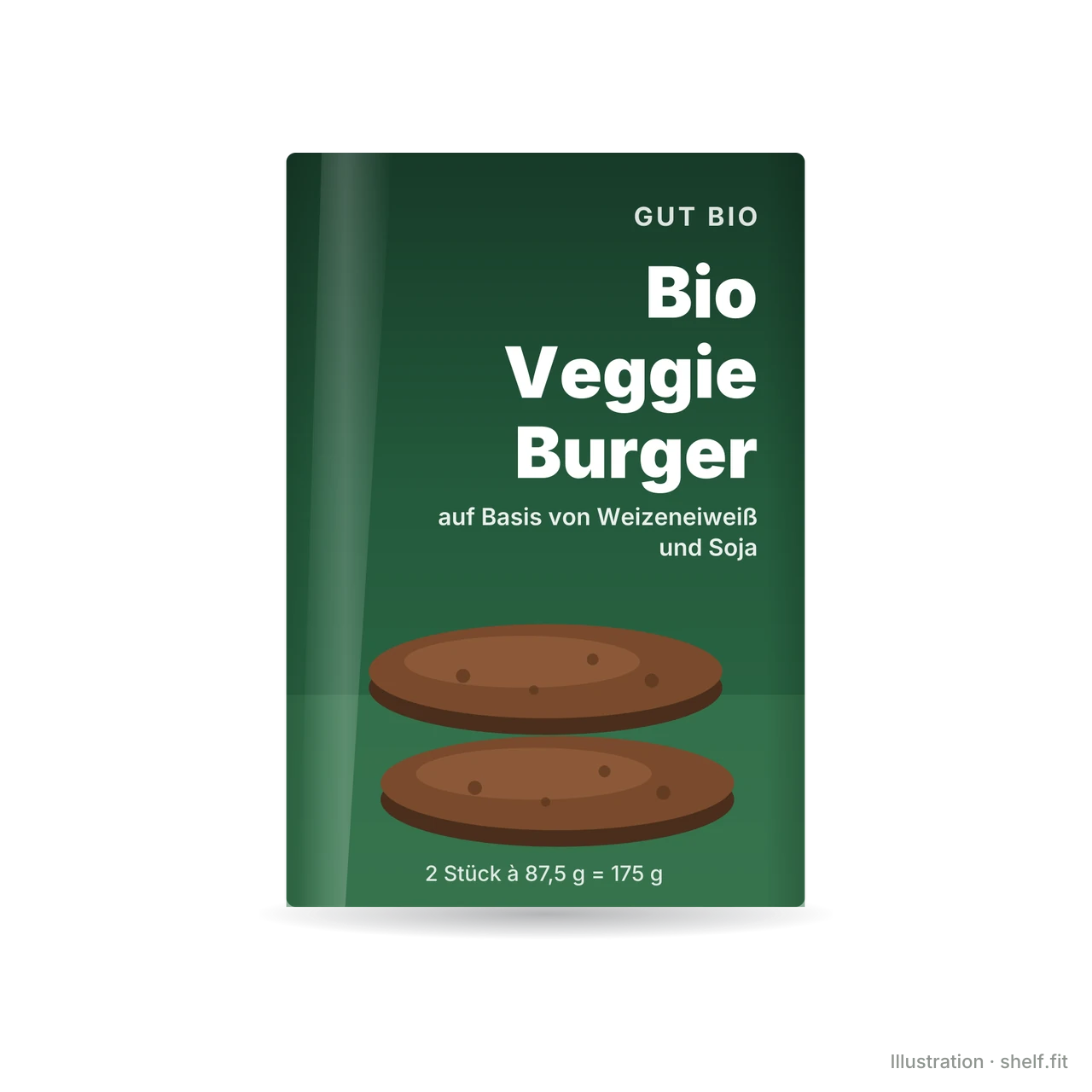 Illustration: Schachtel Gut Bio Bio Veggie Burger, 2 × 87,5 g