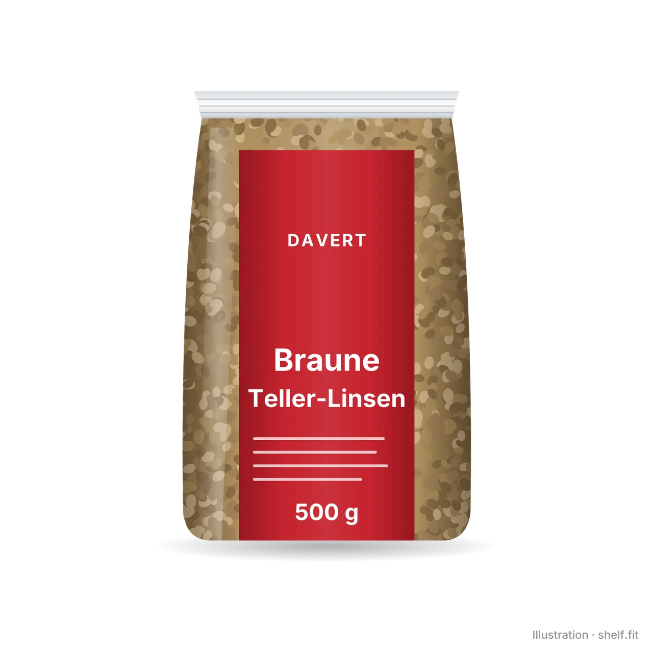 Illustration: Beutel Davert Braune Teller-Linsen, 500 g