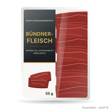 Illustration: Packung EDEKA Genussmomente Bündnerfleisch, 55 g