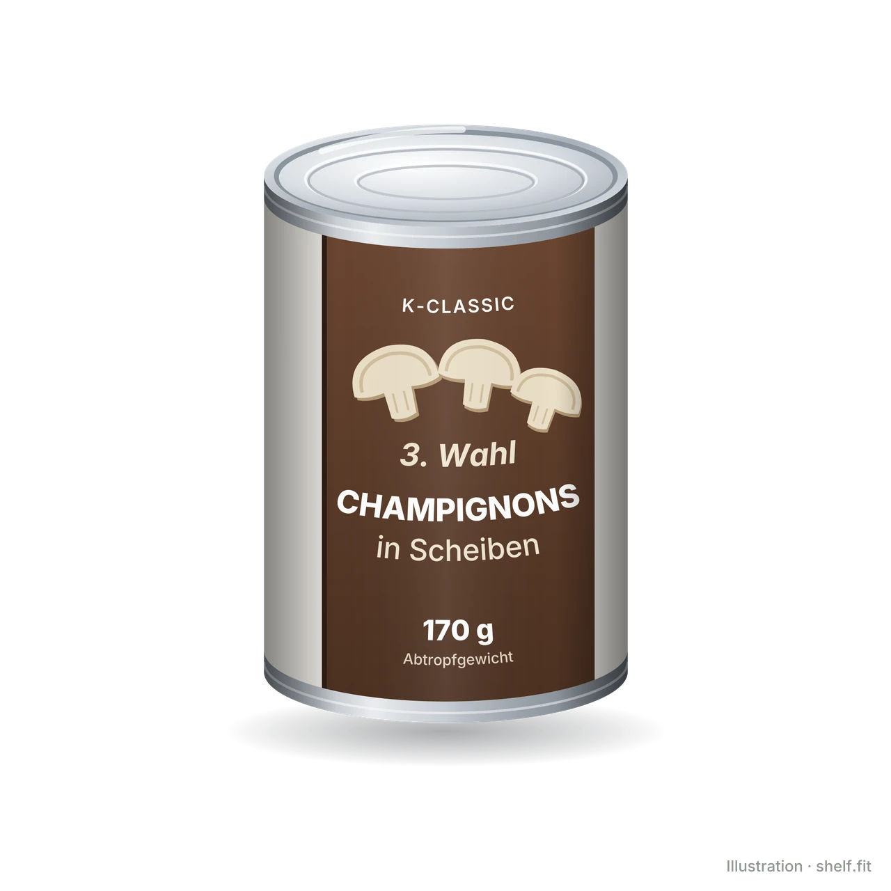 Illustration: Dose K-Classic Champignons in Scheiben, 170 g Abtropfgewicht