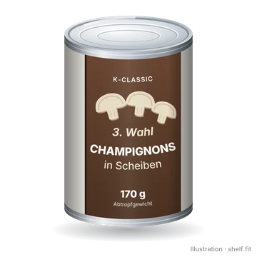 Illustration: Dose K-Classic Champignons in Scheiben, 170 g Abtropfgewicht