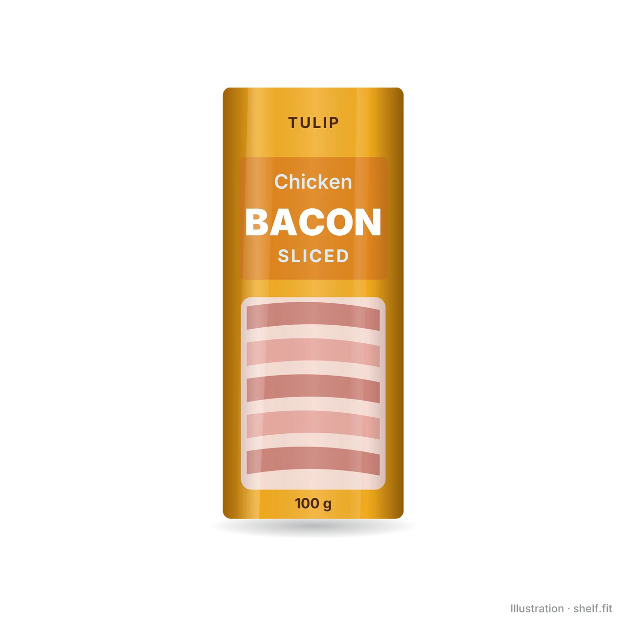 Illustration: Vakuumpackung Tulip Chicken Bacon Sliced, 100 g