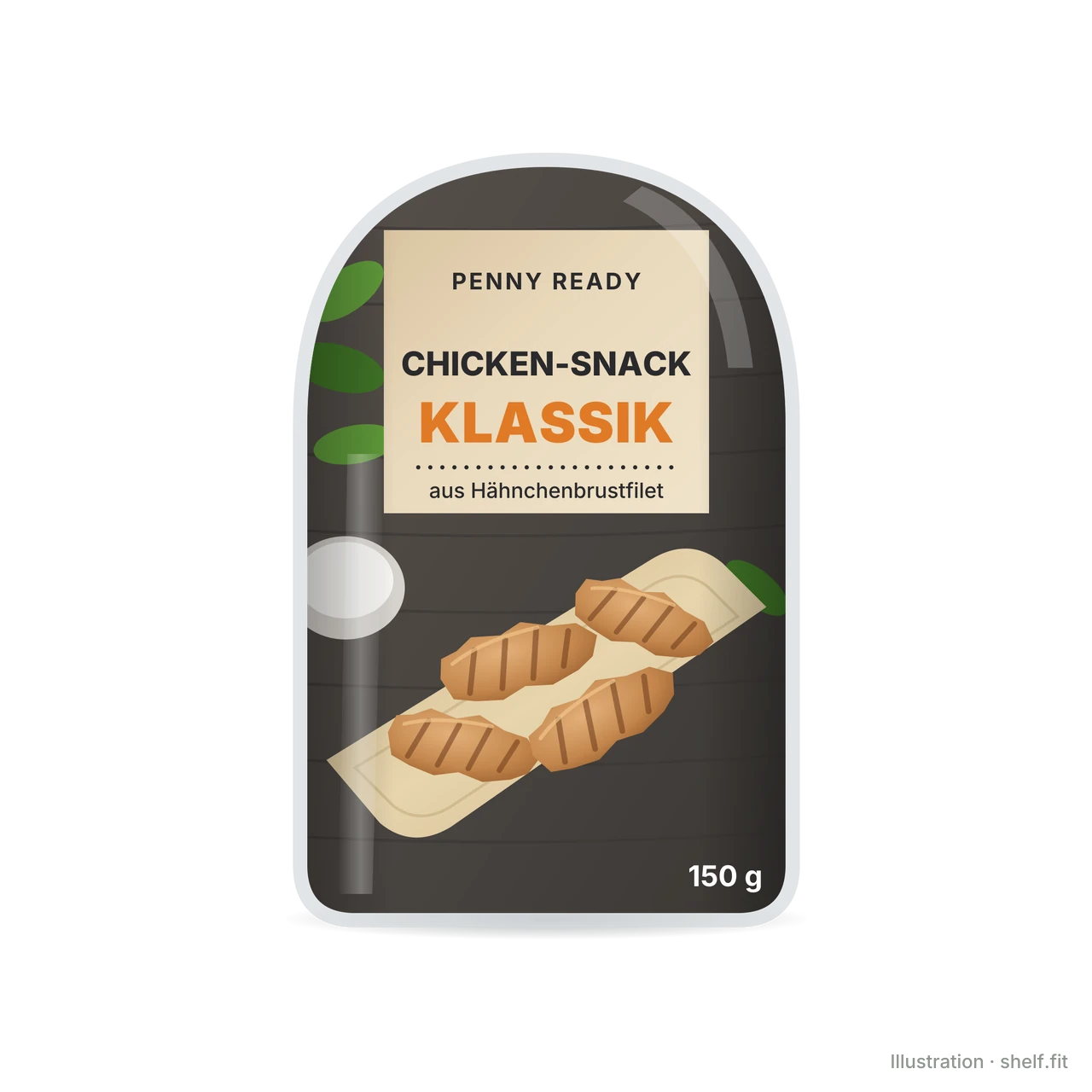 Illustration: Packung PENNY Ready Chicken Snack Klassik, 150-g-Packung