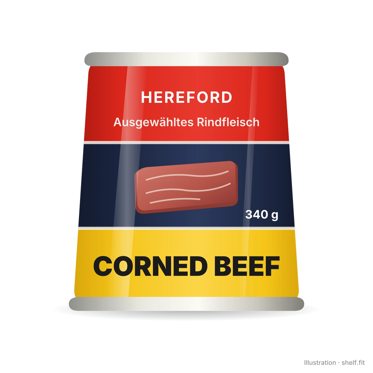 Illustration: Dose Hereford Corned Beef, 340 g