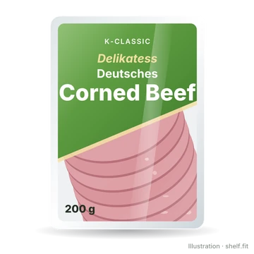 Illustration: Packung K-Classic Delikatess Deutsches Corned Beef, 200 g