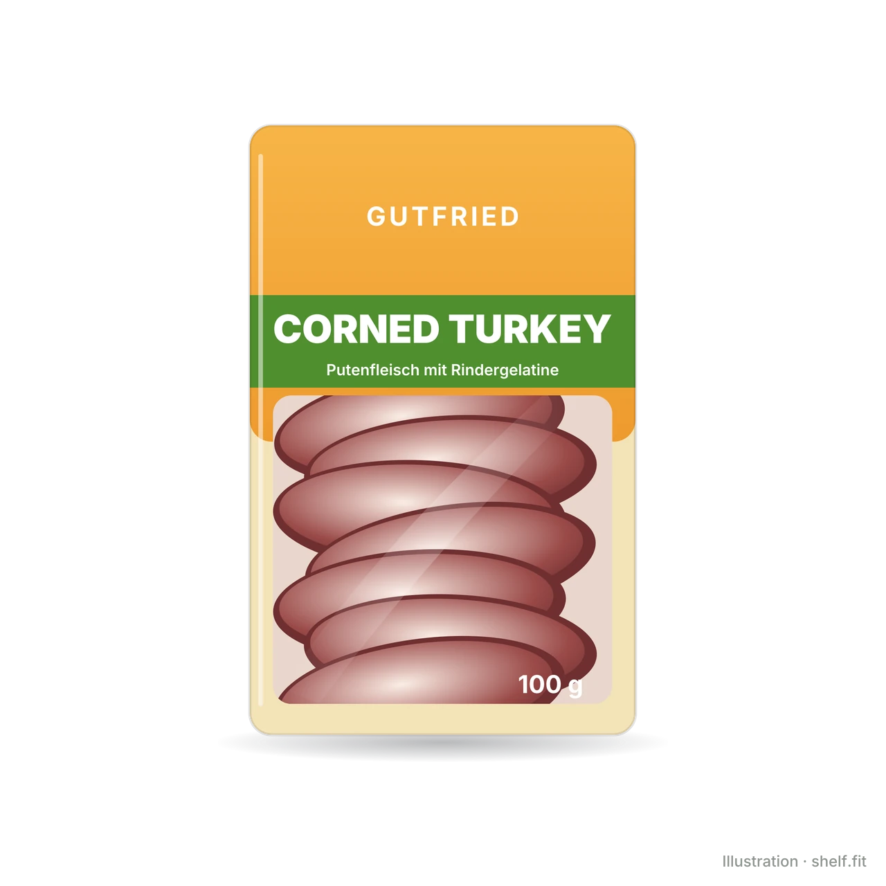 Illustration: Packung Gutfried Corned Turkey, 100 g