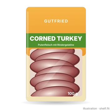 Illustration: Packung Gutfried Corned Turkey, 100 g