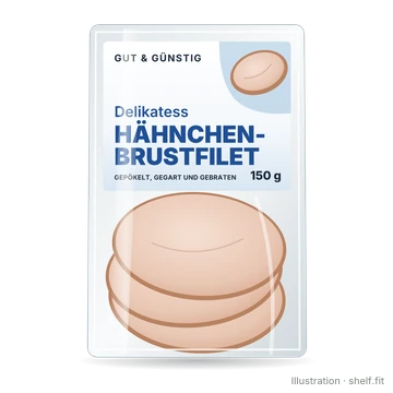 Illustration: Packung Gut & Guenstig Delikatess Haehnchen-Brustfilet, 150 g