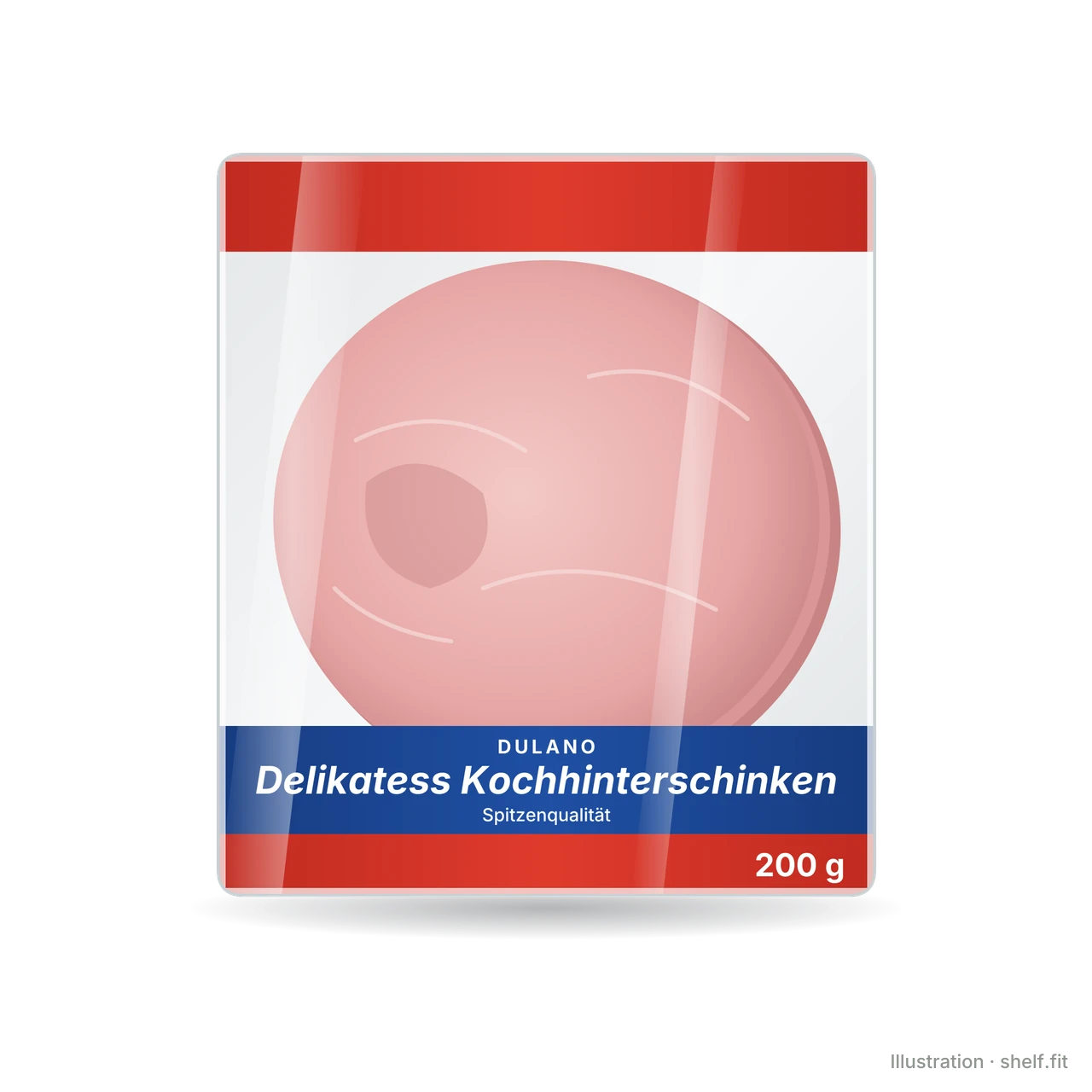 Illustration: Packung Dulano Delikatess Kochhinterschinken, 200 g