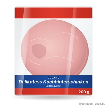 Illustration: Packung Dulano Delikatess Kochhinterschinken, 200 g