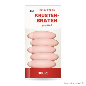 Illustration: ja! Deli Crackling Roast Pork pack, 100 g