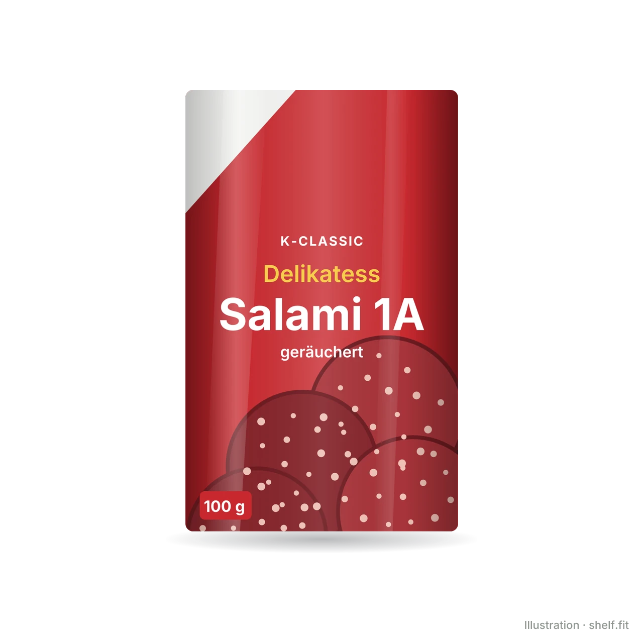 Illustration: Packung K-Classic Delikatess Salami 1A, 100 g