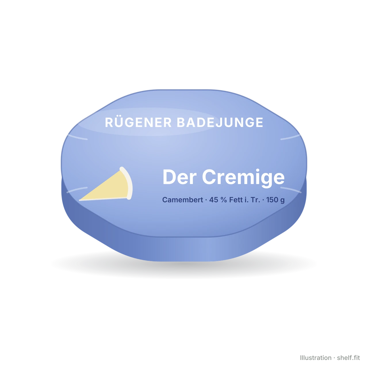 Illustration: Rügener Badejunge Camembert Der Cremige foil pack, 150 g
